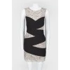 Black and white lace zipper dress