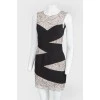 Black and white lace zipper dress