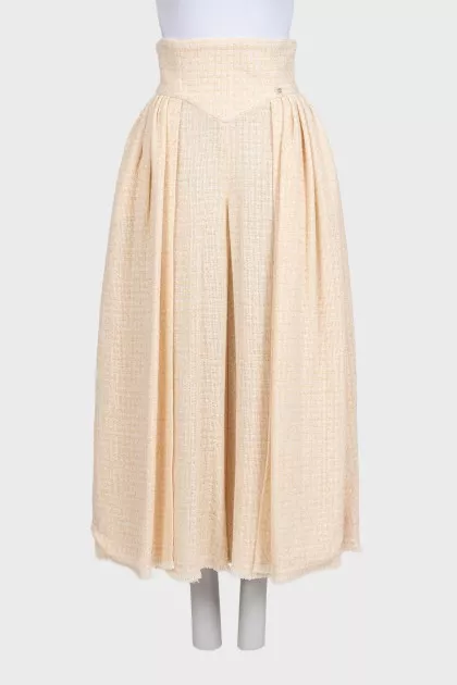 Yellow high-waisted culottes