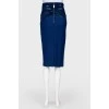 Blue pencil metallic inserts skirt