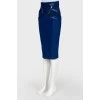 Blue pencil metallic inserts skirt
