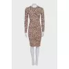 Brown animal print bodycon dress