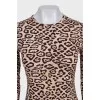 Brown animal print bodycon dress