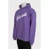 Чоловічий фіолетовий худі в принт