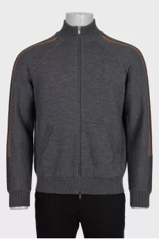 Men's gray wool sports jacket