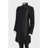 Black wool zipper coat
