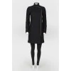 Black wool zipper coat