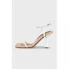 Leather sandals with white straps