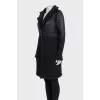Black cardigan with a voluminous collar