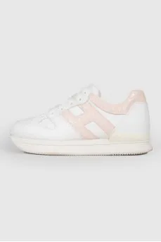 White soft pink inserts sneakers
