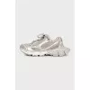 Gray sneakers with textile inserts 3XL