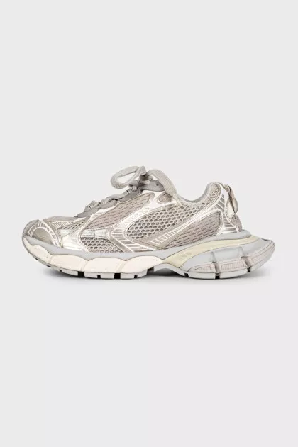 Gray sneakers with textile inserts 3XL