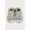 Gray sneakers with textile inserts 3XL