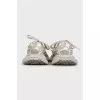 Gray sneakers with textile inserts 3XL