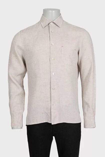 Men's beige shirt with a pocket