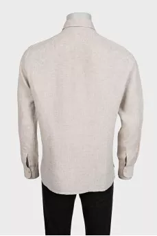 Men's beige shirt with a pocket