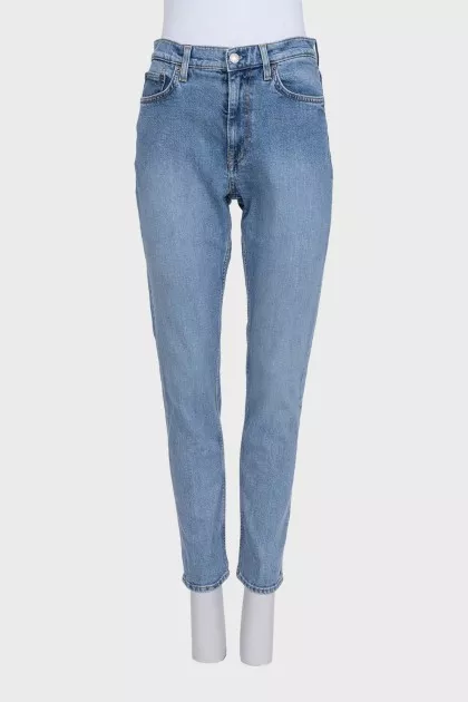 Light blue tapered jeans