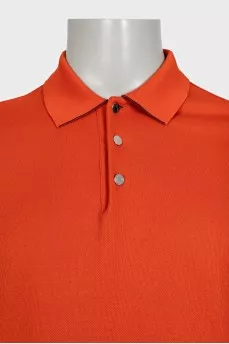Men's orange polo shirt with buttons