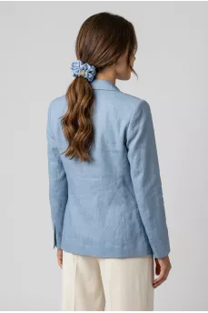 Blue checkered hair tie