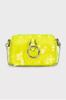 Yellow mini bags decorated with sequins