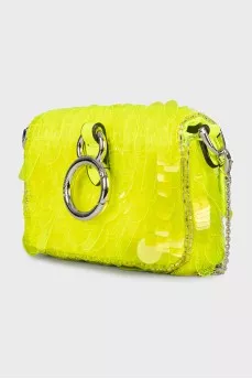 Yellow mini bags decorated with sequins
