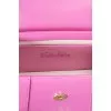 Pink satchel with gold logo