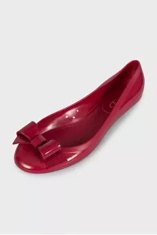 Red rubber ballet shoes