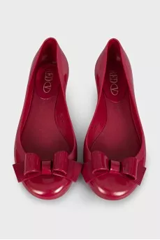 Red rubber ballet shoes