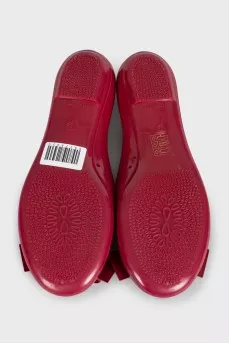 Red rubber ballet shoes