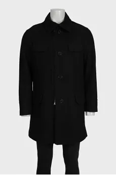 Men's black zippered coat