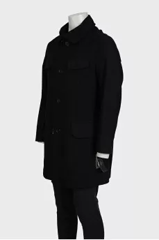 Men's black zippered coat