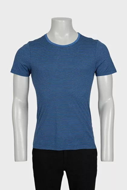 Men's blue striped t-shirt with tag