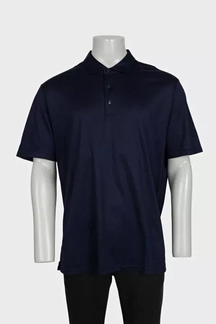 Men's button-down polo shirt with tag