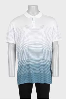 Men's striped polo shirt with tag