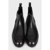 Men's leather boots with suede inserts