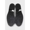Men's leather boots with suede inserts