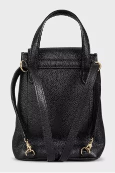 Black leather backpack by Gancini