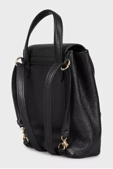 Black leather backpack by Gancini