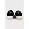 Velour slip-ons with crystals