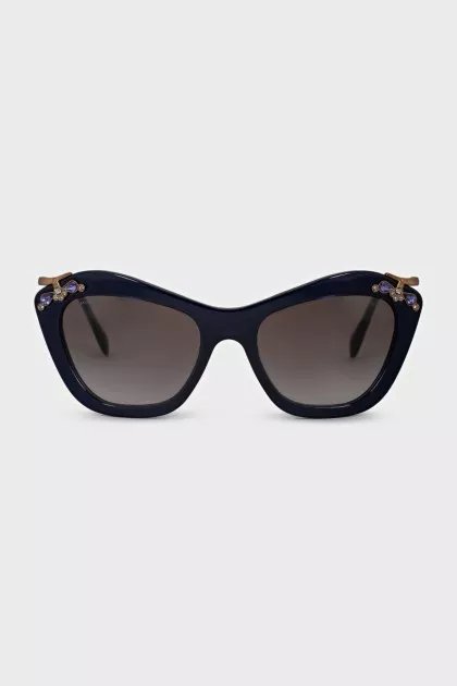 Blue sunglasses with rhinestones