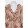 Floral print dress with ruffles and ties
