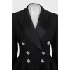 Double-breasted wool jacket with decorated buttons