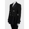 Double-breasted wool jacket with decorated buttons
