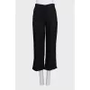 Black cropped high-waist trousers