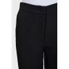 Black cropped high-waist trousers