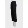 Black cropped high-waist trousers