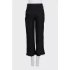 Black cropped high-waist trousers