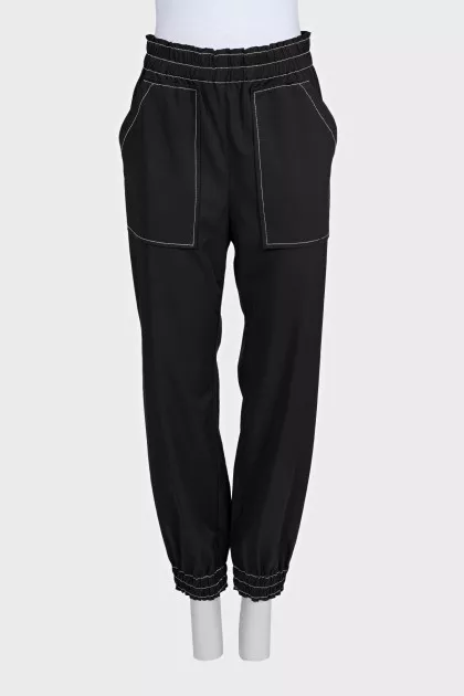 Black sports trousers with pockets