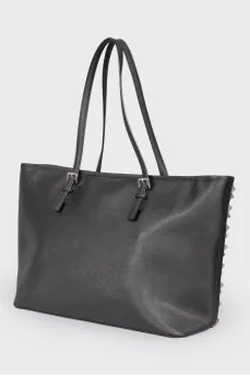 Wide black bag with spikes