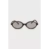 Oval glasses with leopard print frames